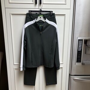 Women's Green and White Track Suit